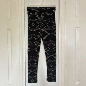 LuLaRoe Black and Beige Patterned Leggings